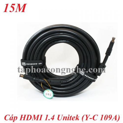 Unitek 95261 Y-C109A 4k chuẩn 1.4 15M Màu Đen Cáp Hdmi dây tròn chống nhiễu 30095261